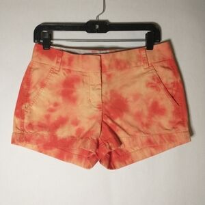 Handmade tie dye J Crew orange shorts size 2